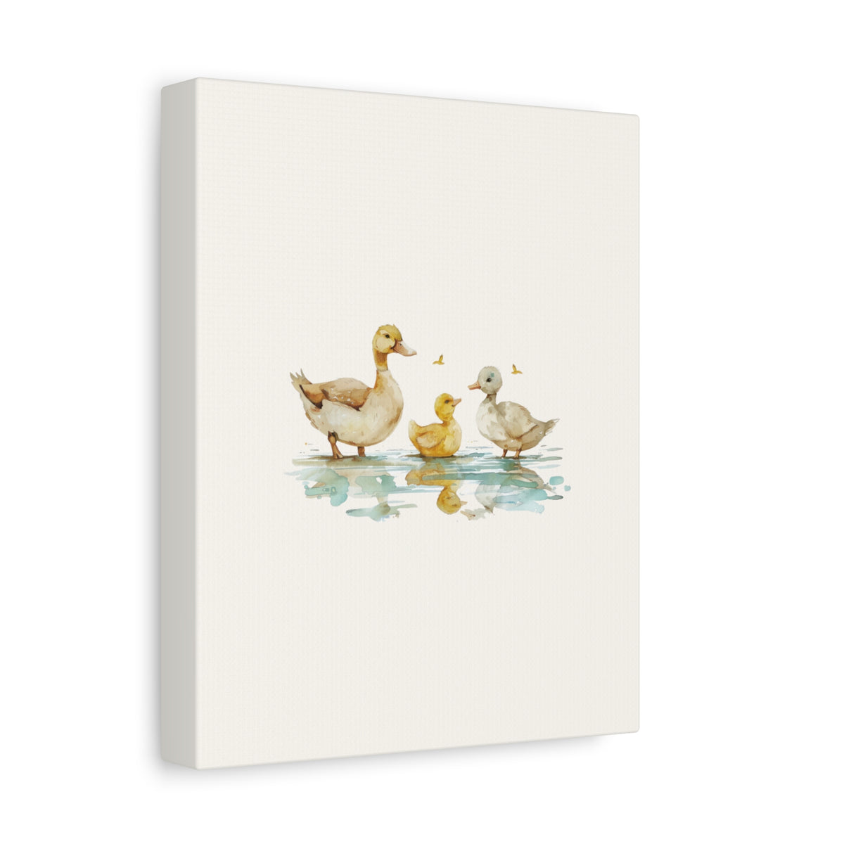 Canvas Wall Art — Watercolor Duck Family Matte Stretched Canvas (1.25")