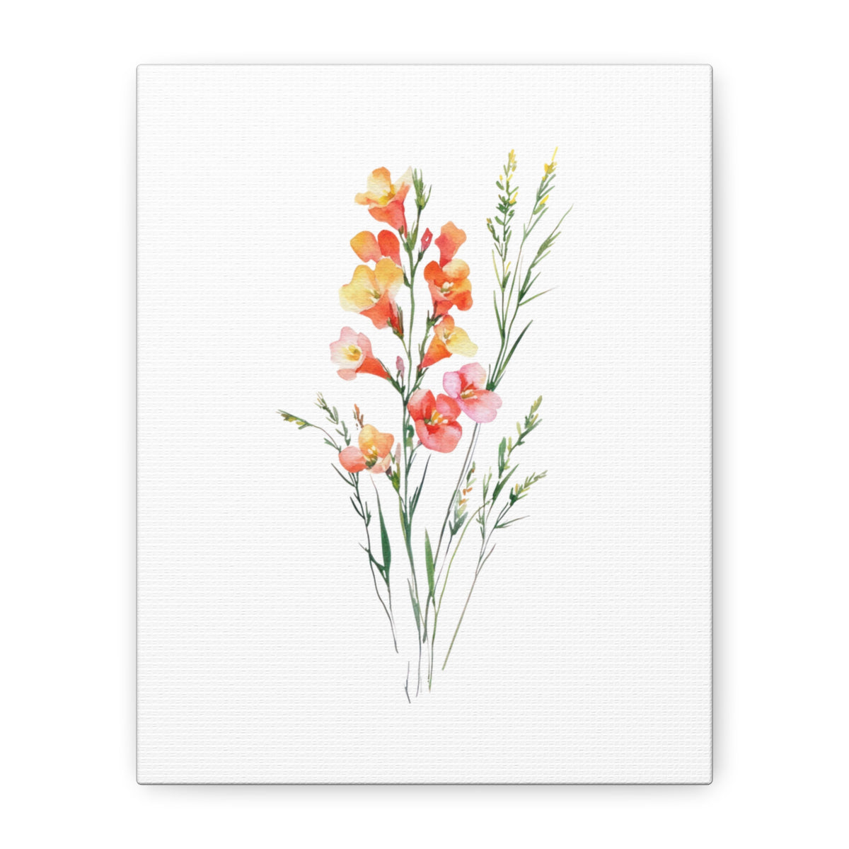 Watercolor Gladiolus Canvas Print — Stretched Matte Wall Art
