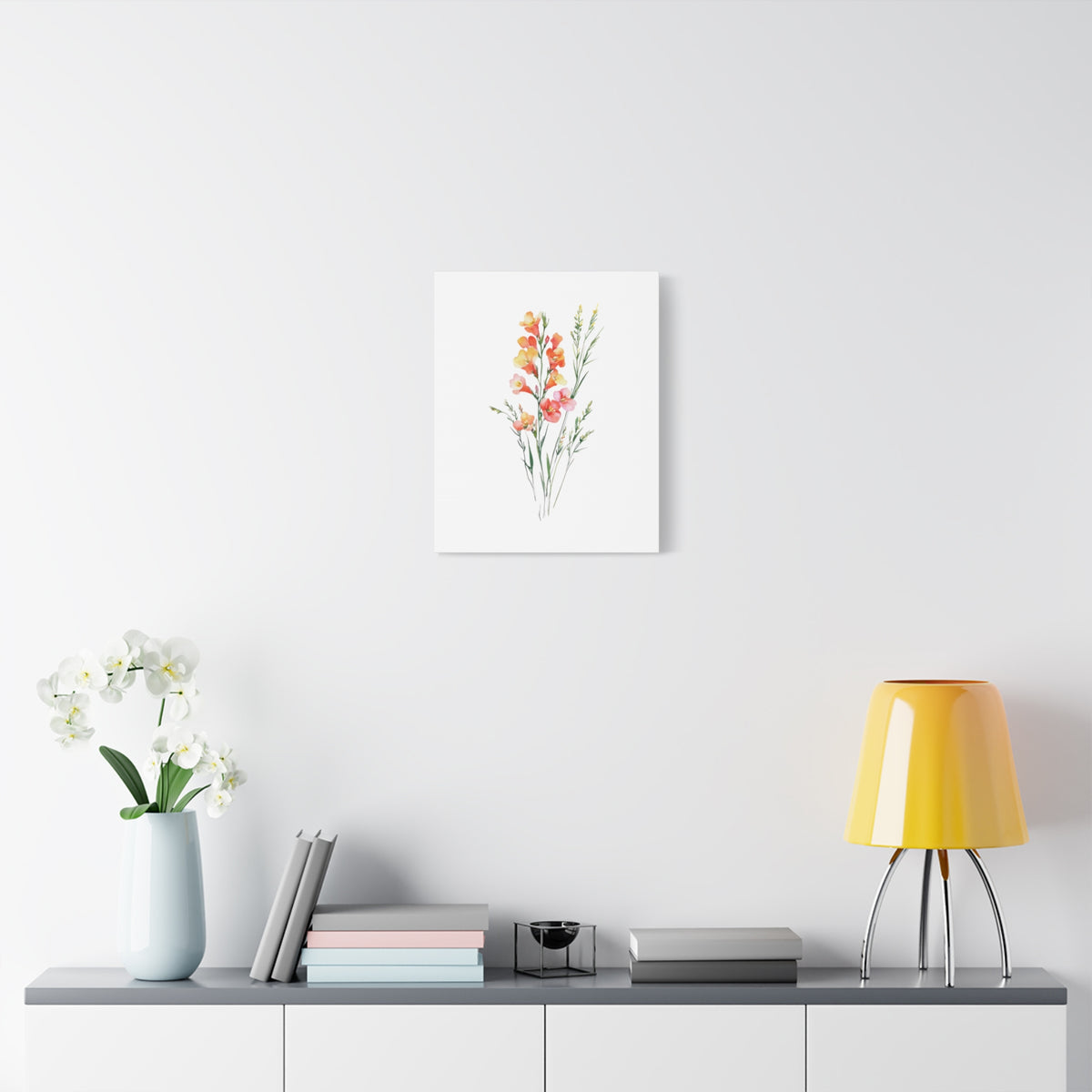 Watercolor Gladiolus Canvas Print — Stretched Matte Wall Art