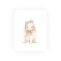 Nursery Bunny Poster — Soft Pink Bow Rabbit Wall Art ( Archival Matte)
