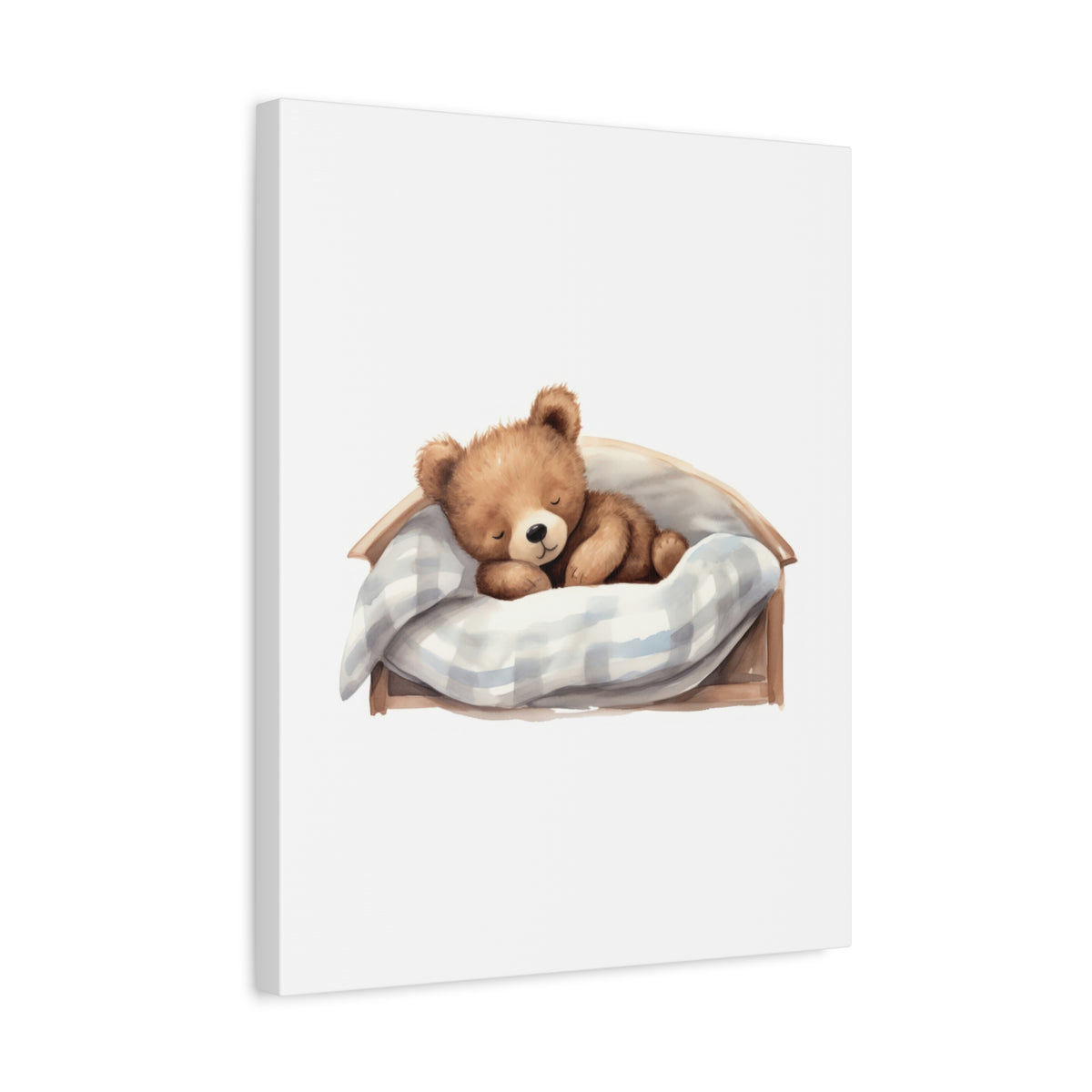 Sleeping Teddy Bear Nursery Canvas — Cute Baby Room Wall Art