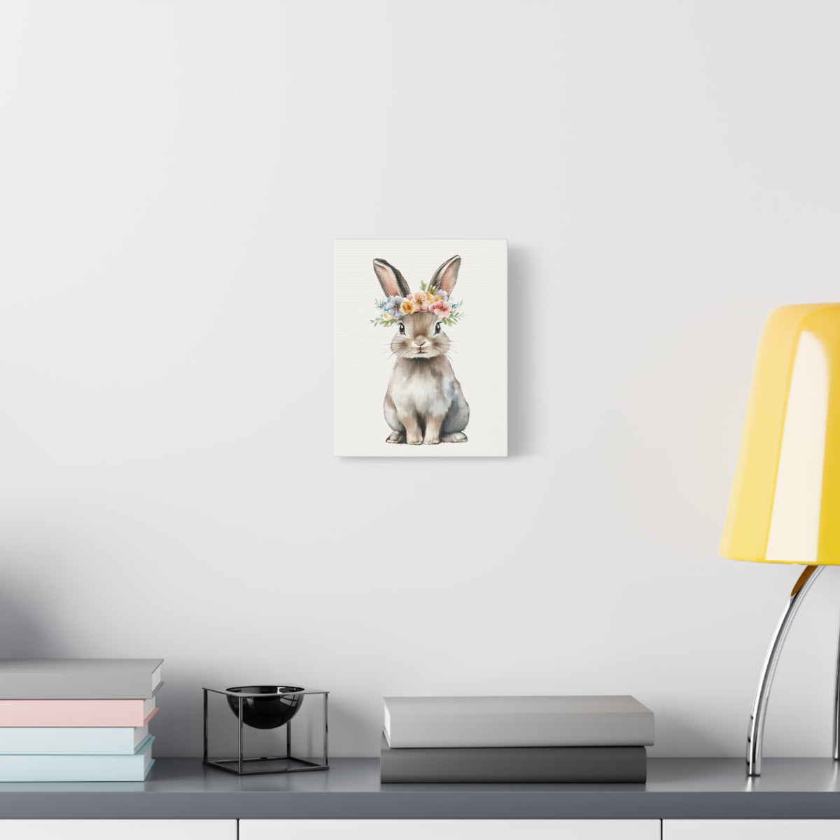 Floral Crown Bunny Canvas Print