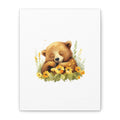 Sleeping Bear Floral Canvas Wall Art