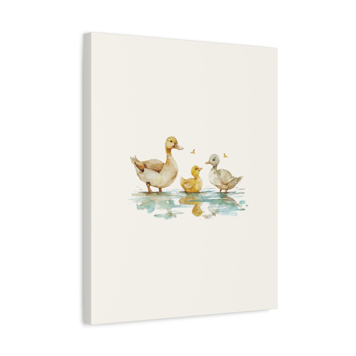 Canvas Wall Art — Watercolor Duck Family Matte Stretched Canvas (1.25")