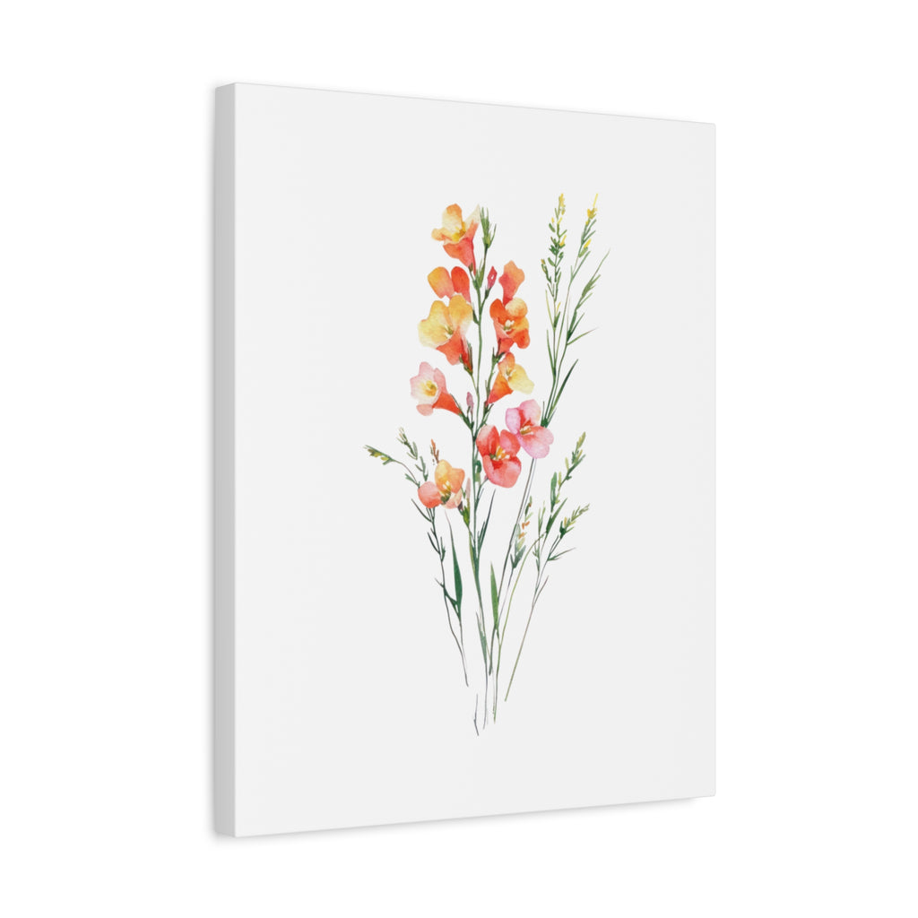 Watercolor Gladiolus Canvas Print — Stretched Matte Wall Art