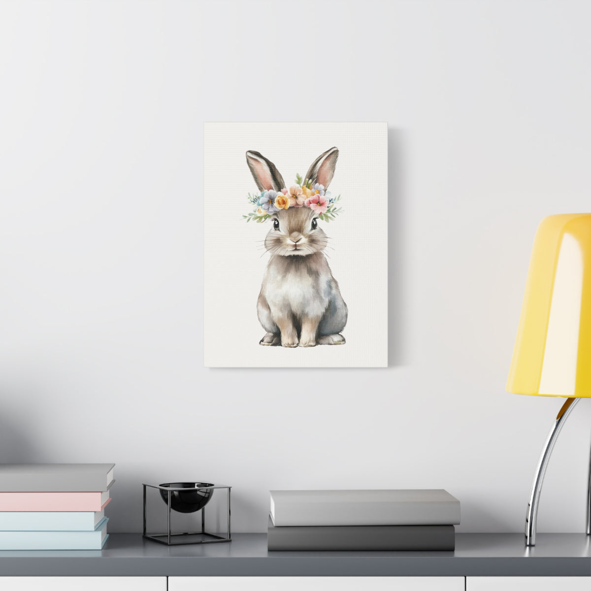 Floral Crown Bunny Canvas Print