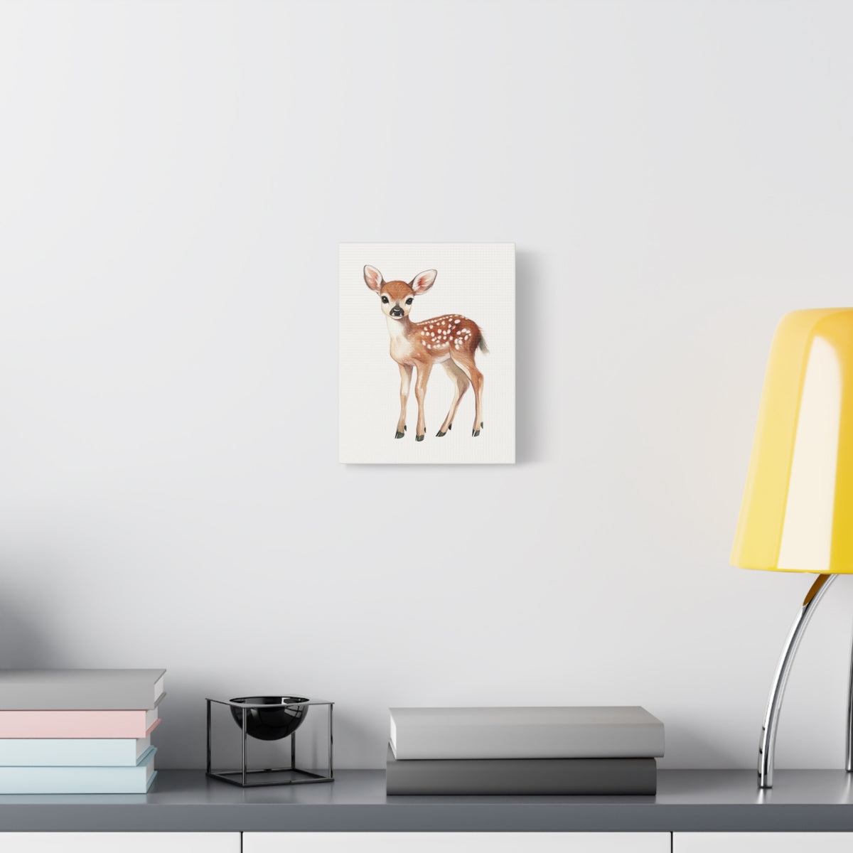 Fawn Canvas Art - Cute Baby Deer Matte Stretched Wall Decor