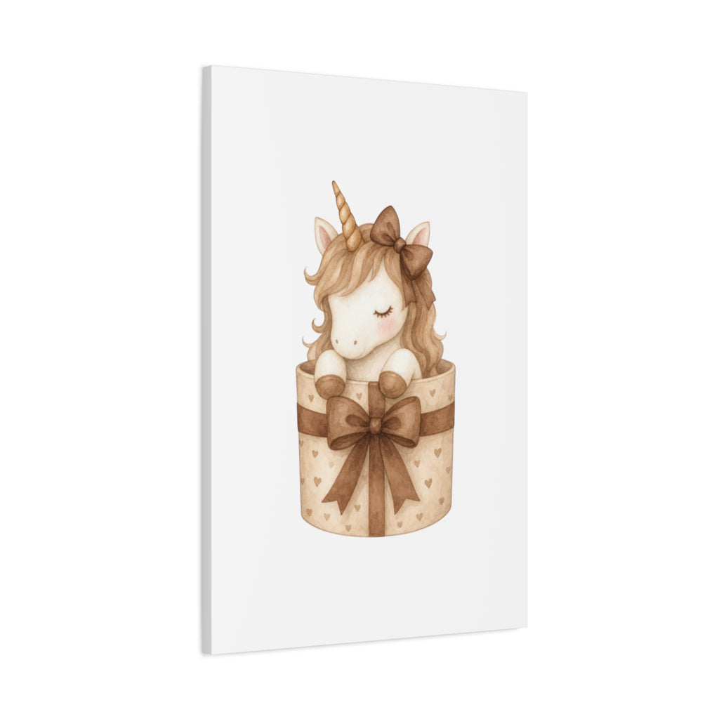 Boho Baby Unicorn Canvas Art – Neutral Nursery Wall Decor