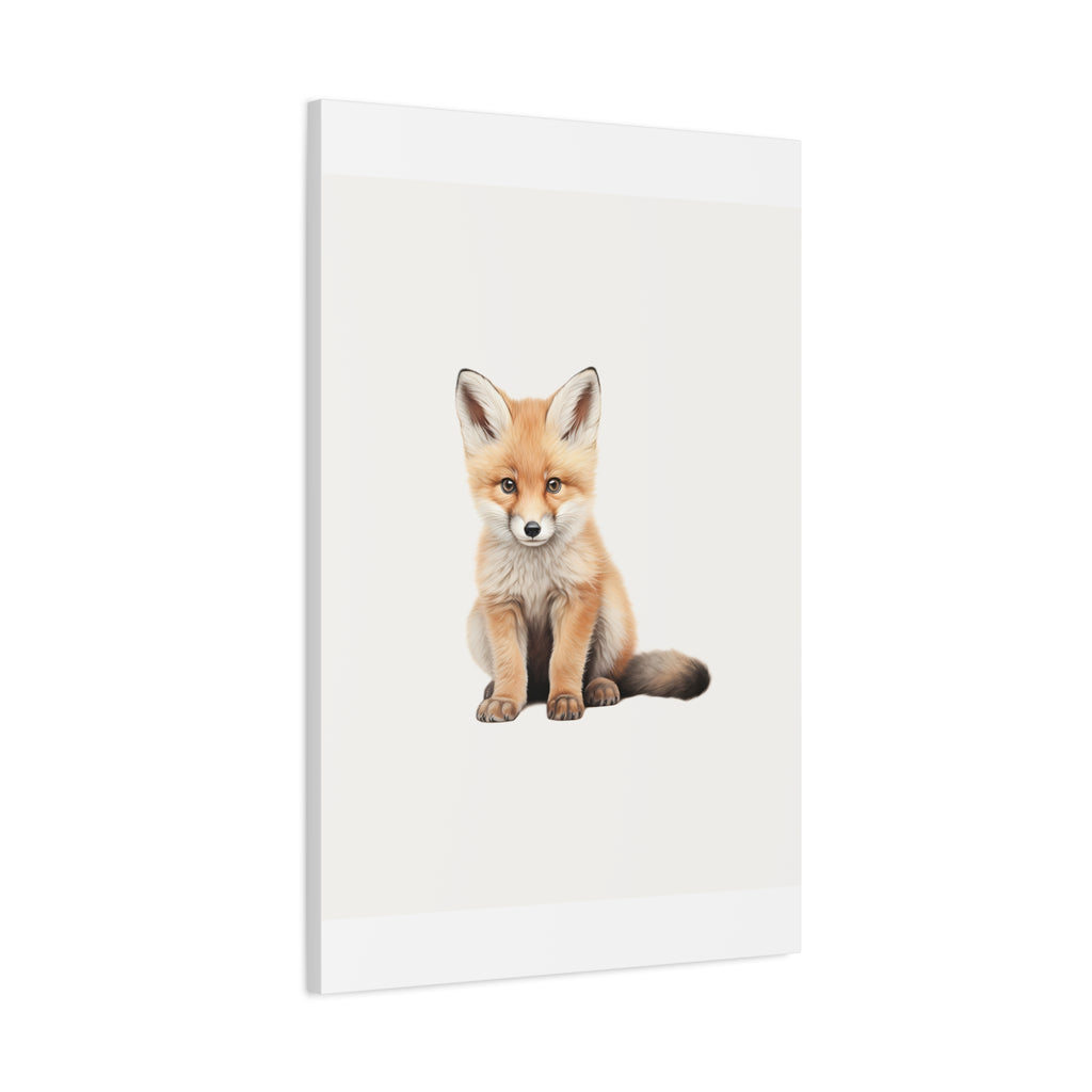 Cute Red Fox Nursery Canvas Print — Cute Fox Wall Art for Kids’ Room