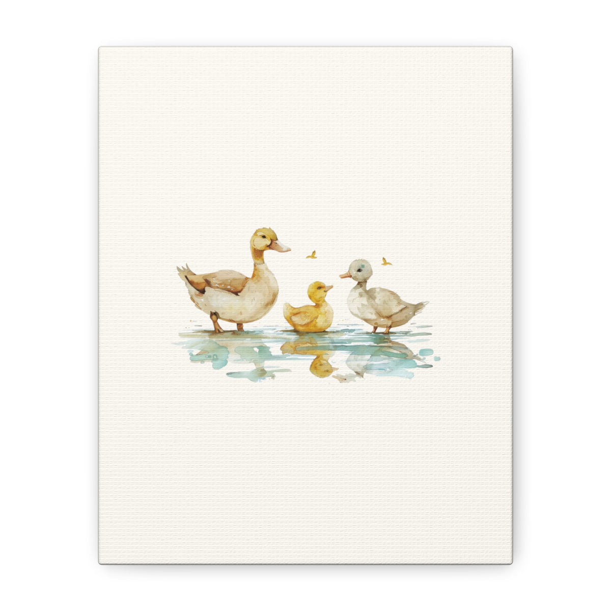 Canvas Wall Art — Watercolor Duck Family Matte Stretched Canvas (1.25")