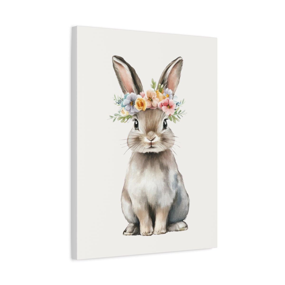 Floral Crown Bunny Canvas Print