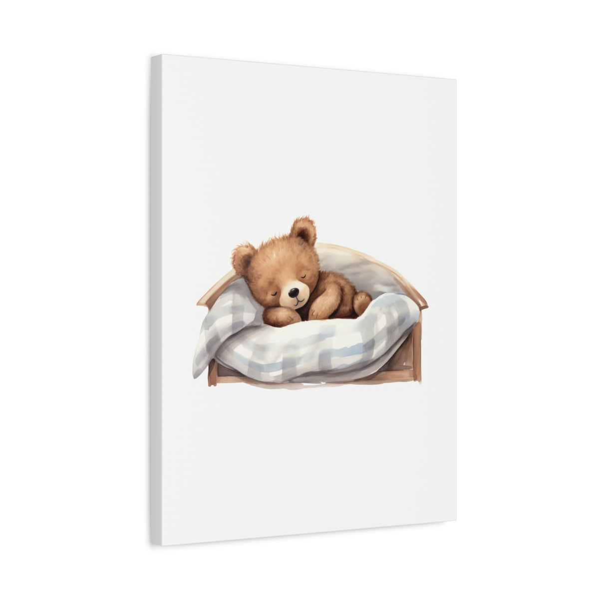 Sleeping Teddy Bear Nursery Canvas — Cute Baby Room Wall Art