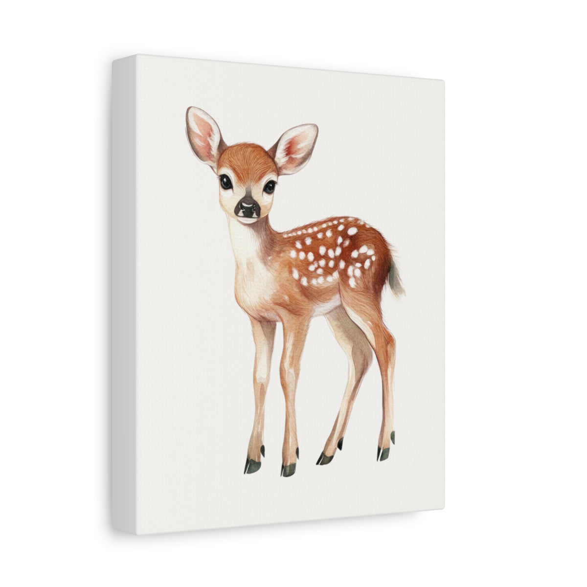 Fawn Canvas Art - Cute Baby Deer Matte Stretched Wall Decor