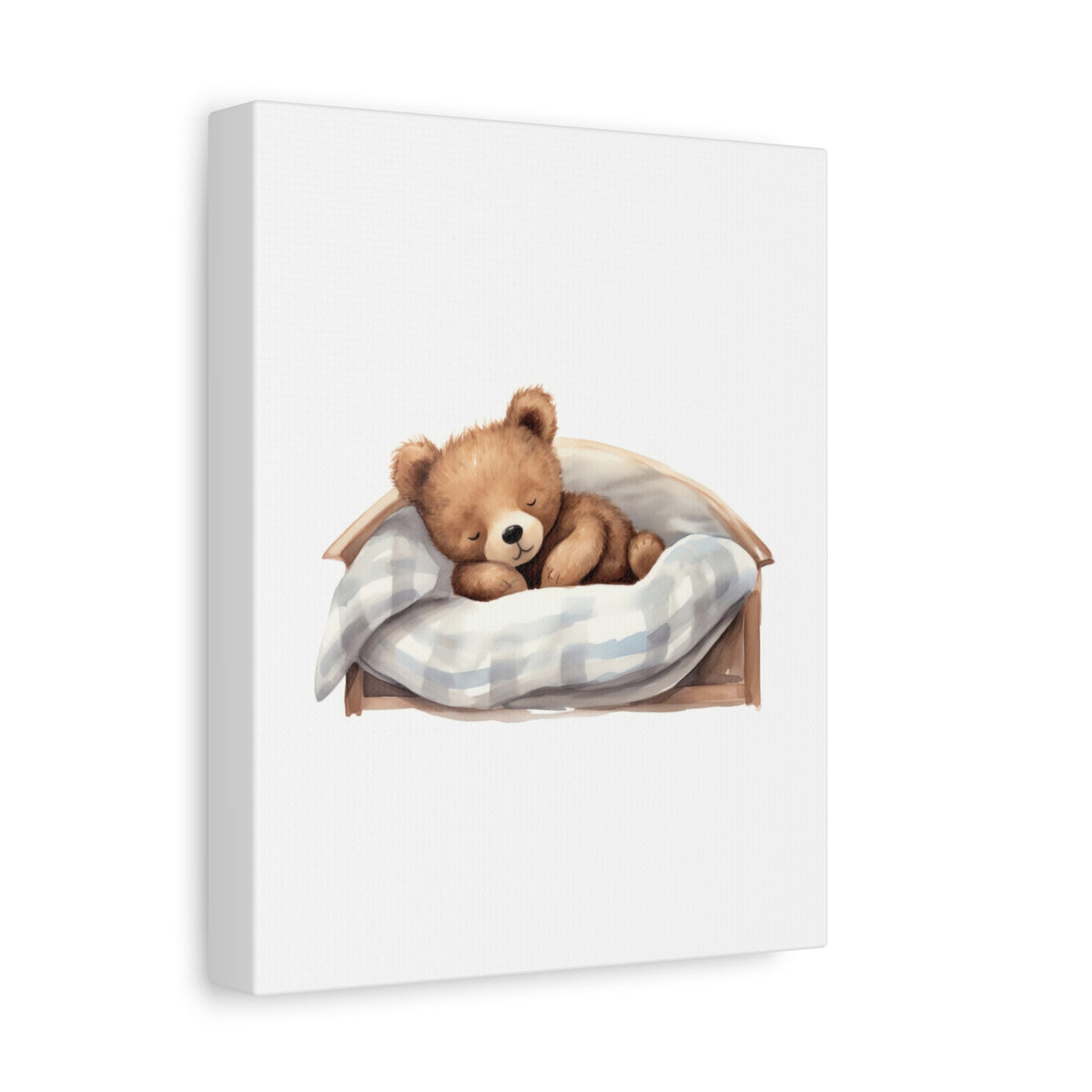 Sleeping Teddy Bear Nursery Canvas — Cute Baby Room Wall Art