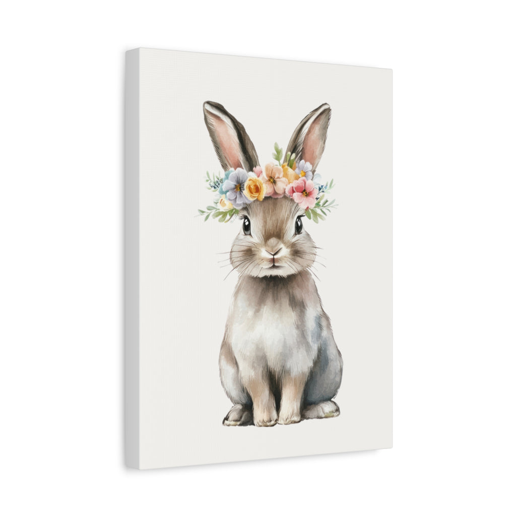 Floral Crown Bunny Canvas Print