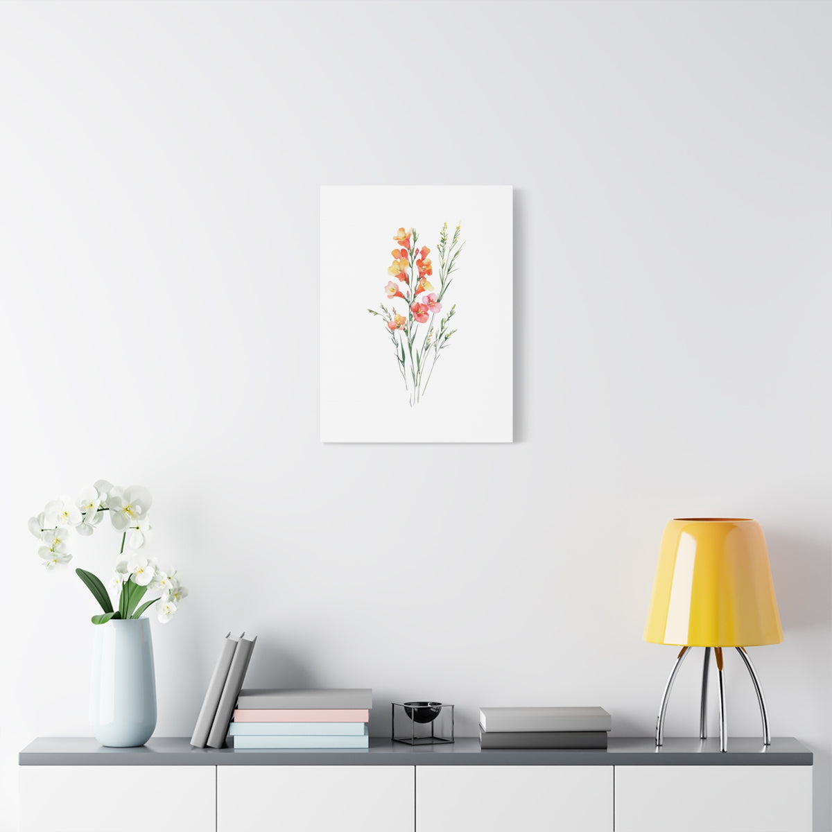 Watercolor Gladiolus Canvas Print — Stretched Matte Wall Art