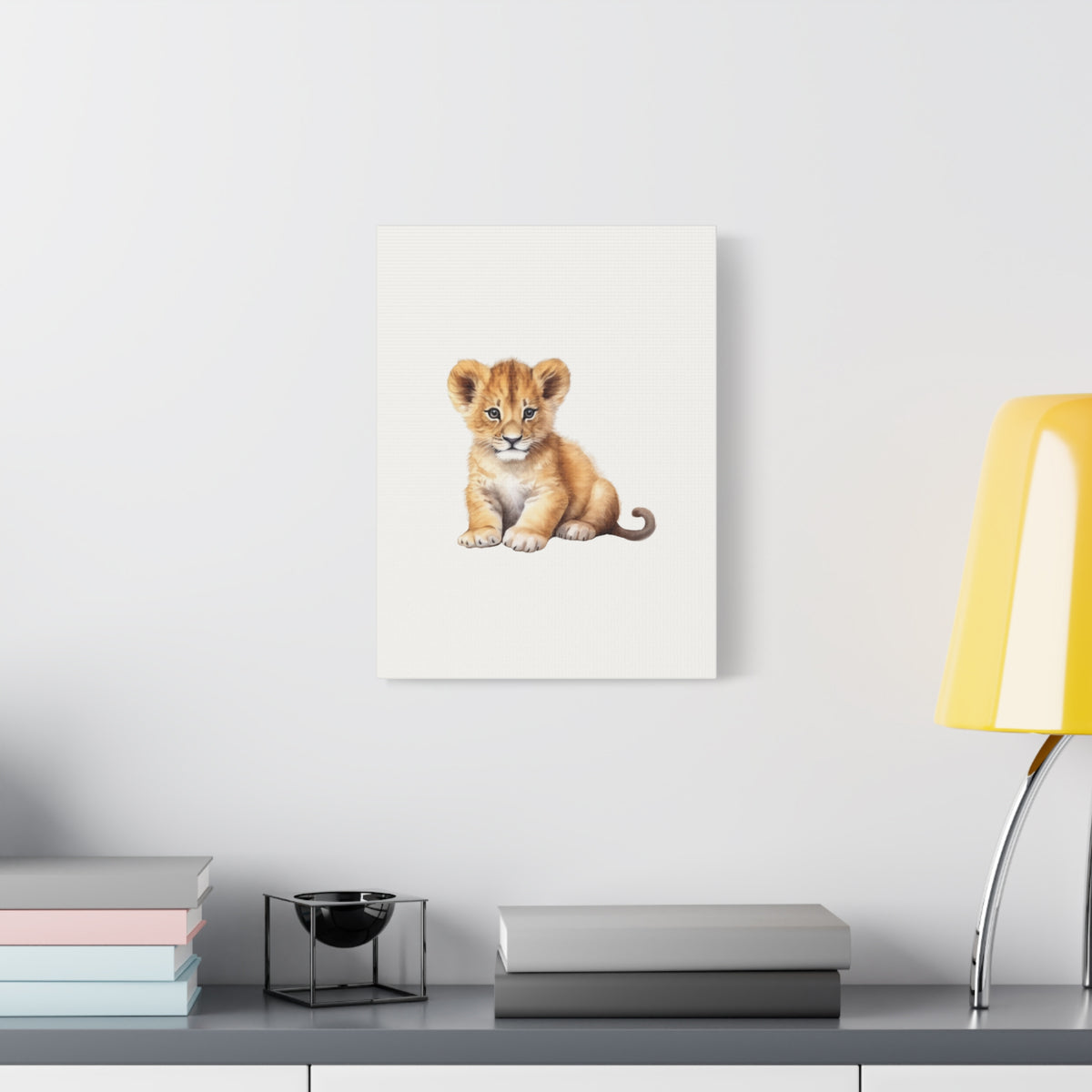 Cute Lion Cub Nursery Canvas Print — Matte Stretched Wall Art