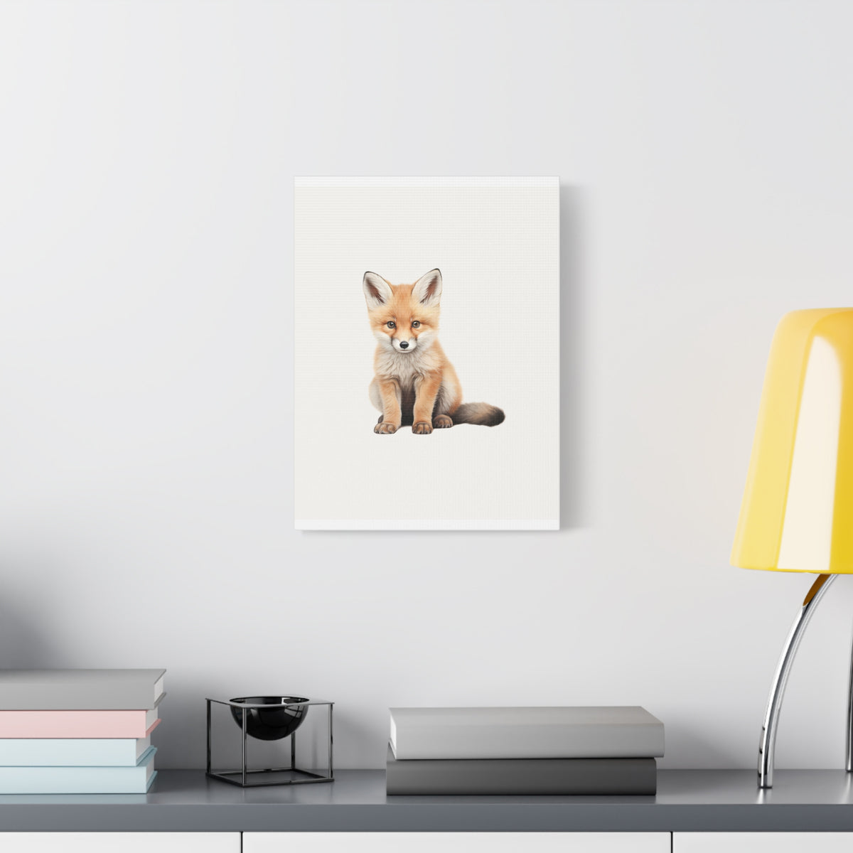 Cute Red Fox Nursery Canvas Print — Cute Fox Wall Art for Kids’ Room