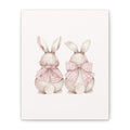 Pink Gingham Bunny Canvas – Pastel Nursery Wall Art for Baby Girl