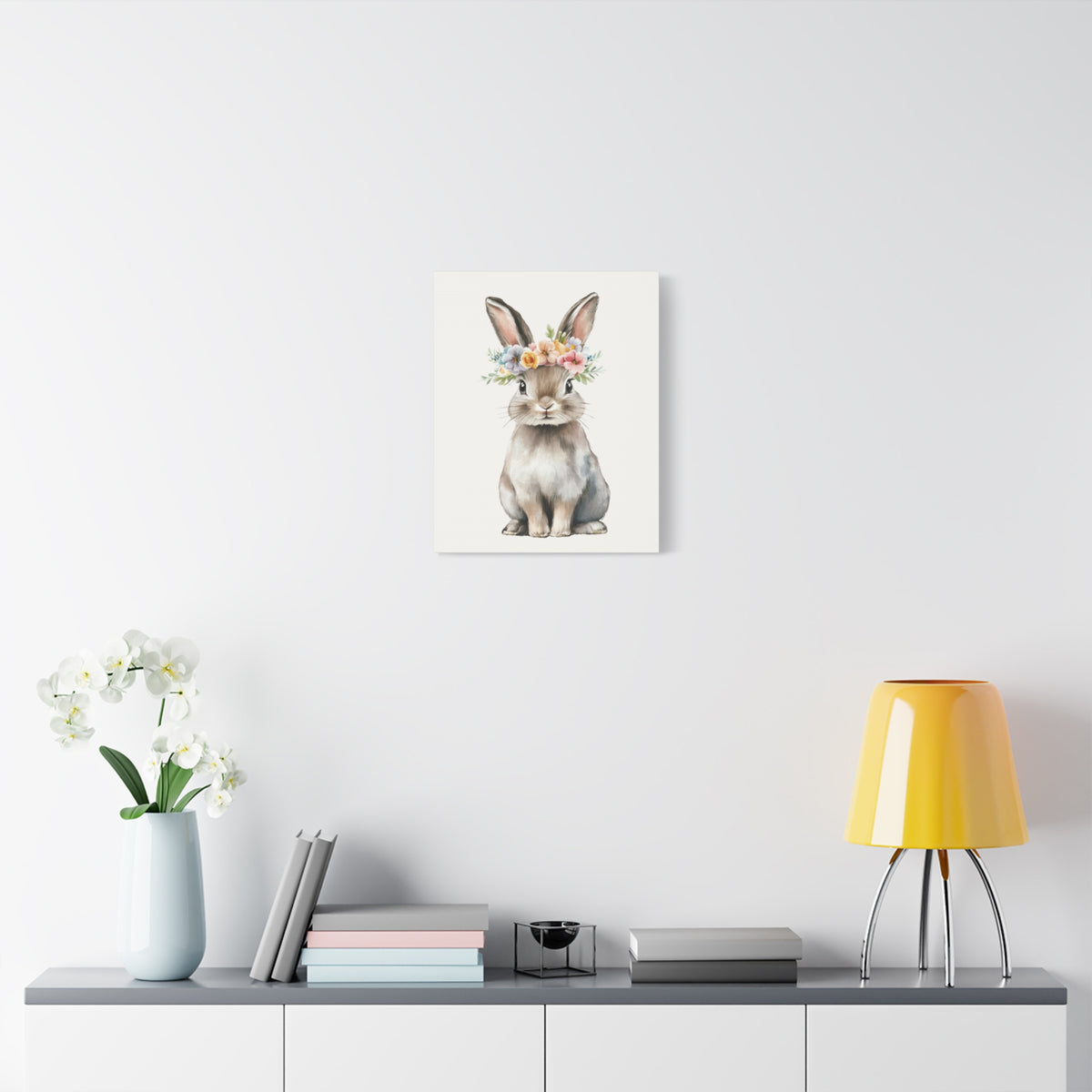 Floral Crown Bunny Canvas Print