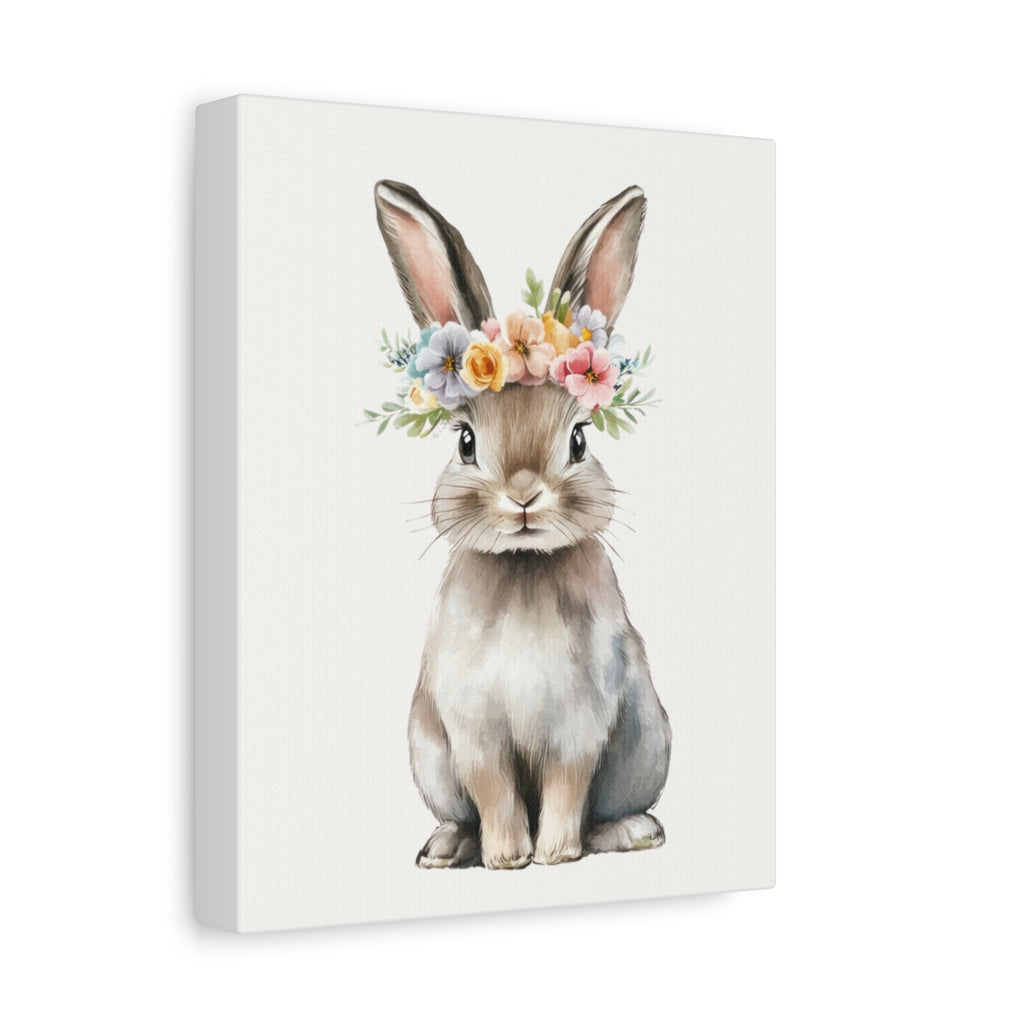 Floral Crown Bunny Canvas Print