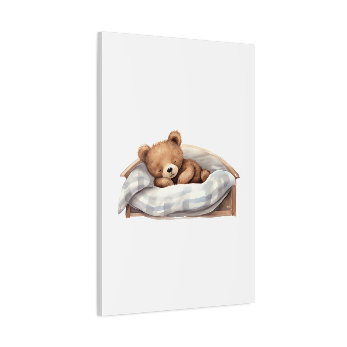 Sleeping Teddy Bear Nursery Canvas — Cute Baby Room Wall Art