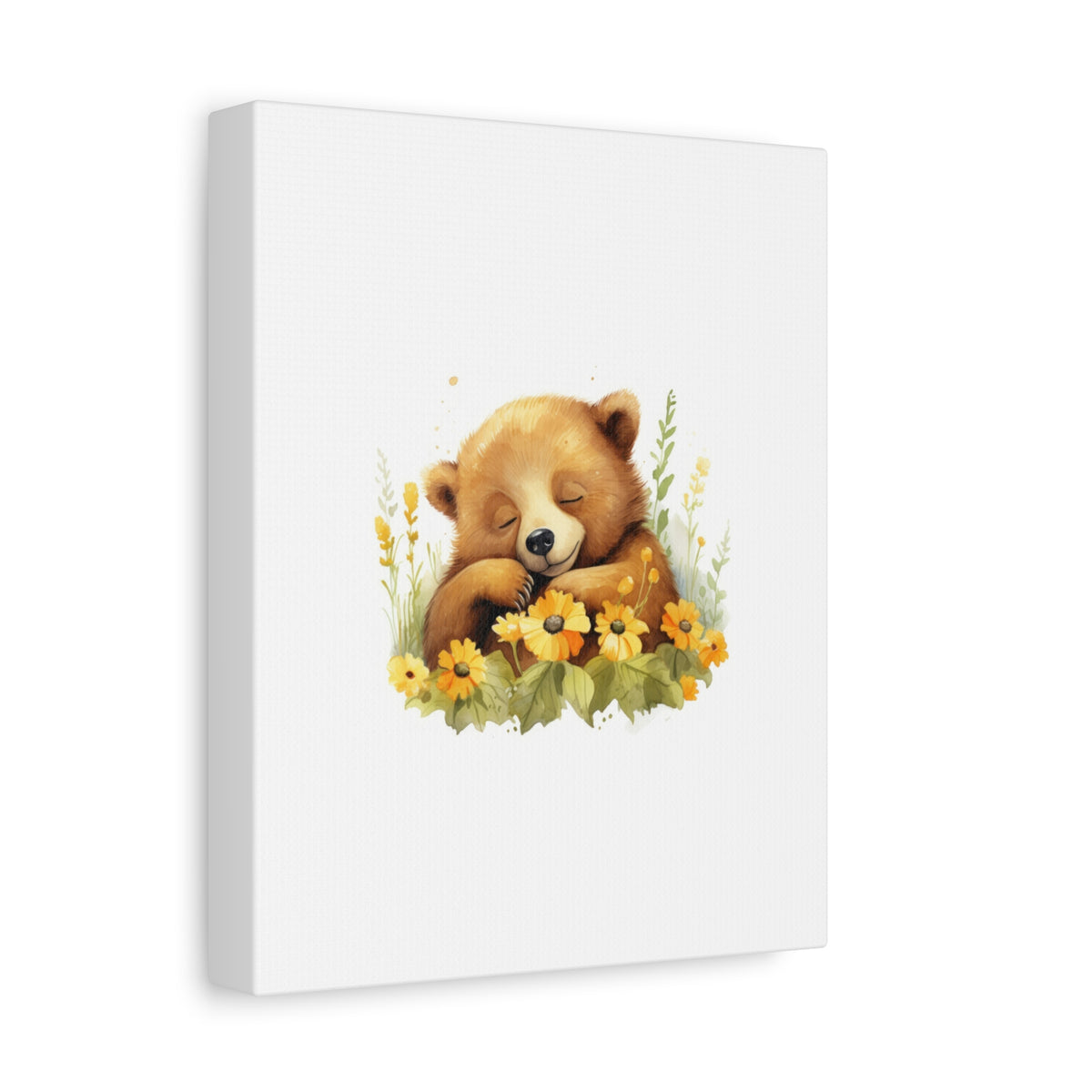 Sleeping Bear Floral Canvas Wall Art