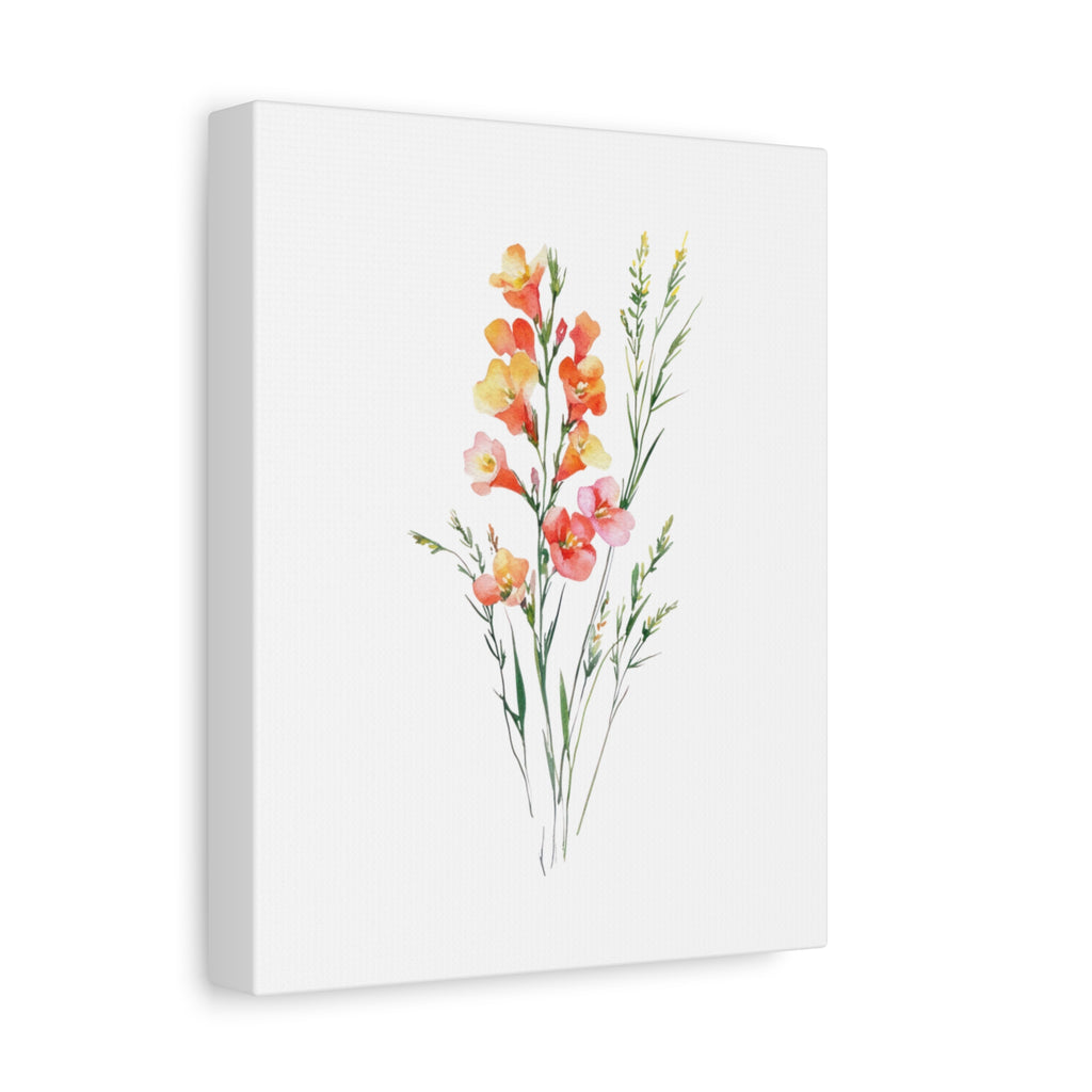 Watercolor Gladiolus Canvas Print — Stretched Matte Wall Art
