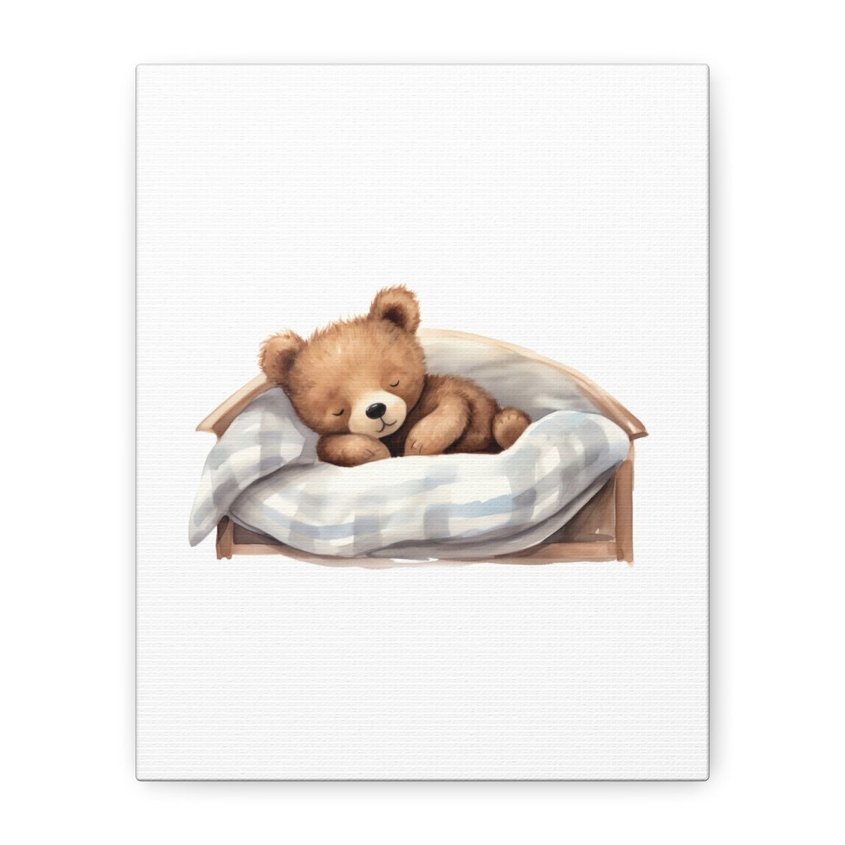 Sleeping Teddy Bear Nursery Canvas — Cute Baby Room Wall Art